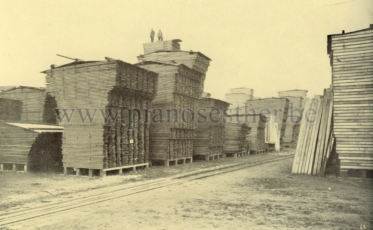 Chantier de bois de l'usine Pleyel de Saint-Denis en 1938